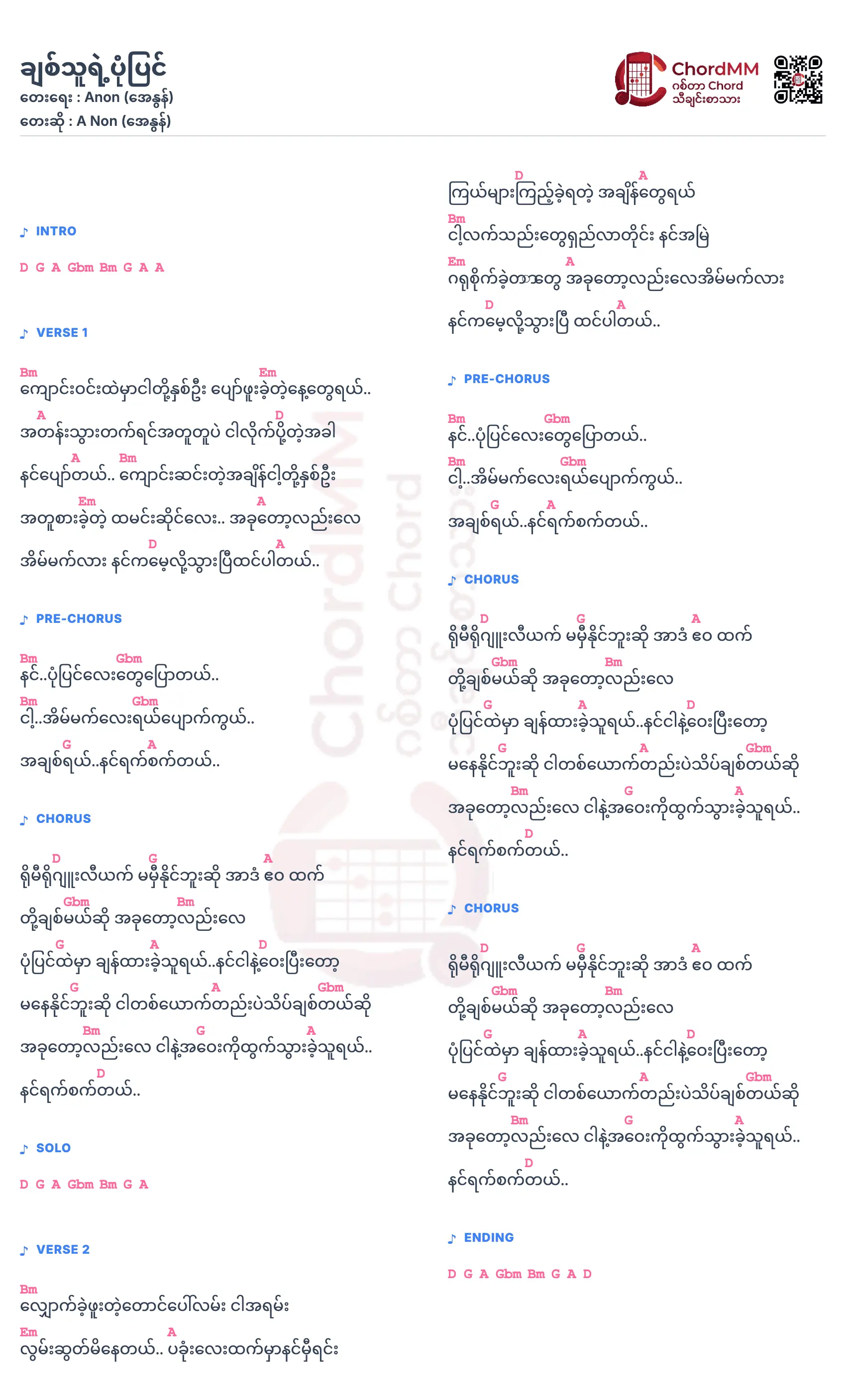 Chitthu Yae Pon Pyin - ချစ်သူရဲ့ပုံပြင်