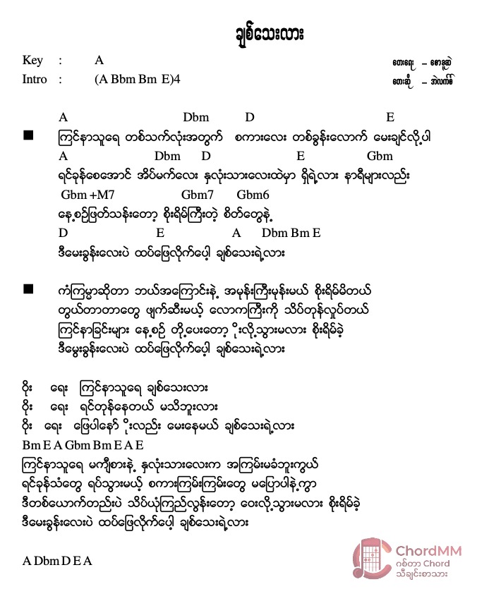 Chit Thay Lar - ချစ်သေးလား