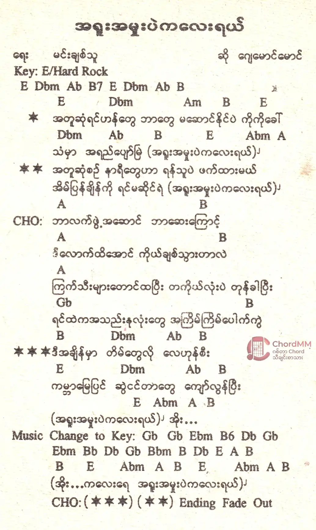 A Yuu A Muu Pal Kalay Yal -  အရူးအမူးပဲကလေးရယ်