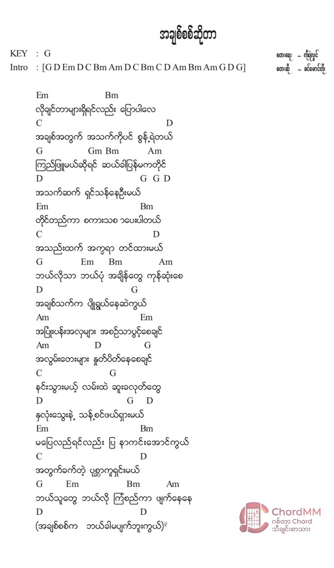 A Chit Sit So Tar - အချစ်စစ်ဆိုတာ