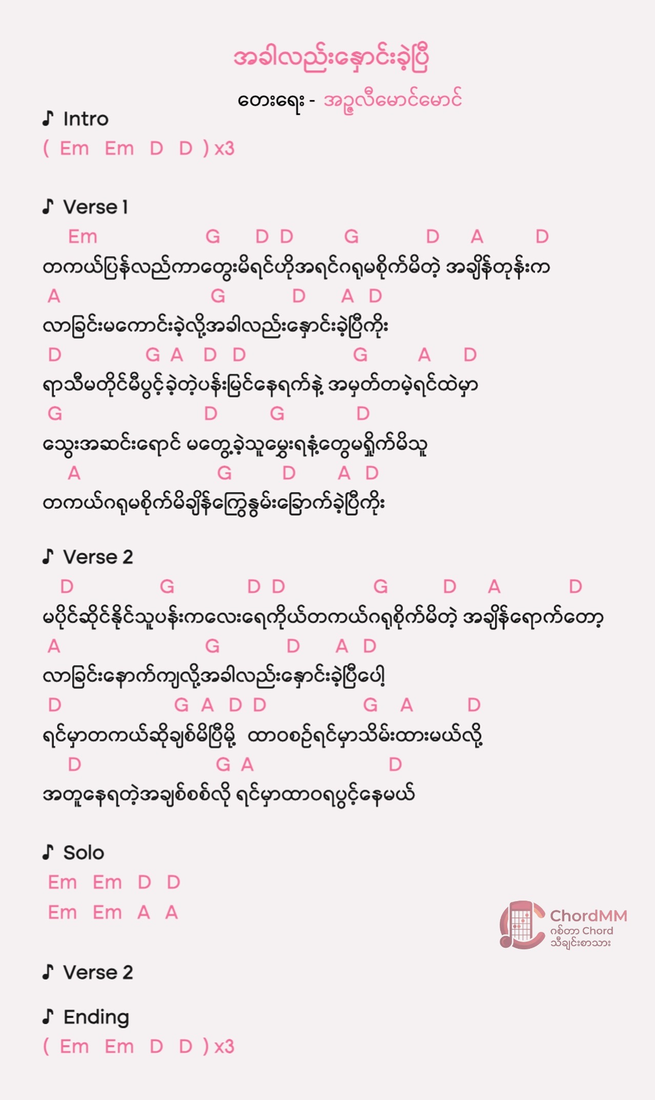 A Khar Lal Naung Khae Pyi - အခါလည်းနှောင်းခဲ့ပြီ