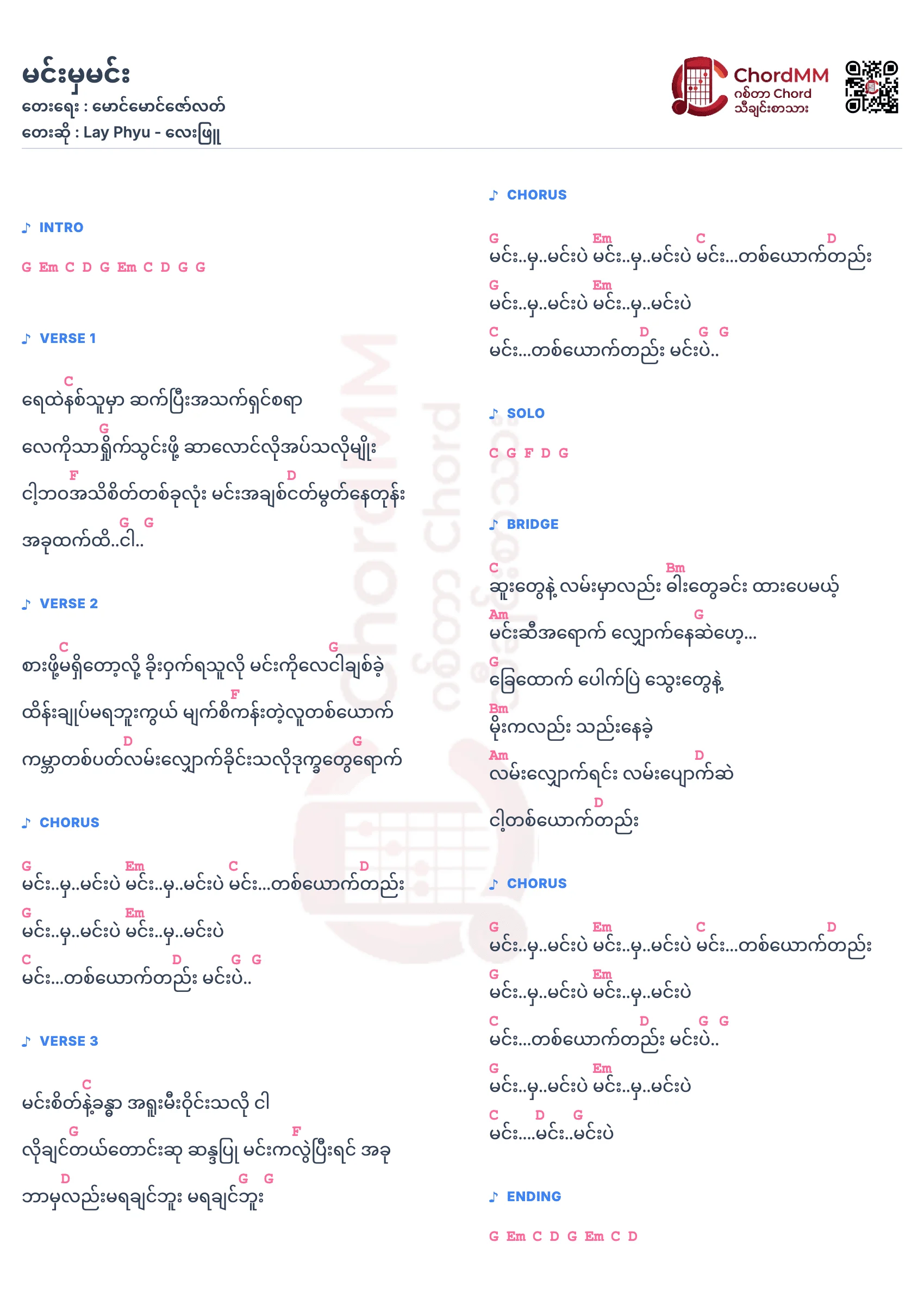Min Ma Min - မင်းမှမင်း