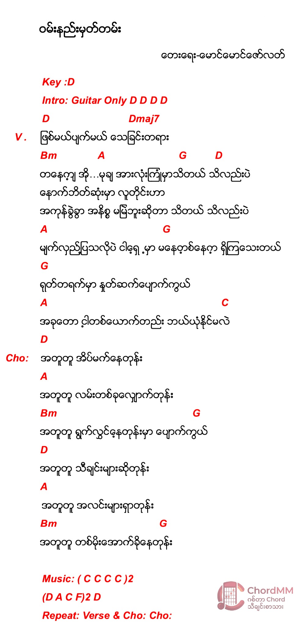 Wan Nae Mhat Tan - ဝမ်းနည်းမှတ်တမ်း