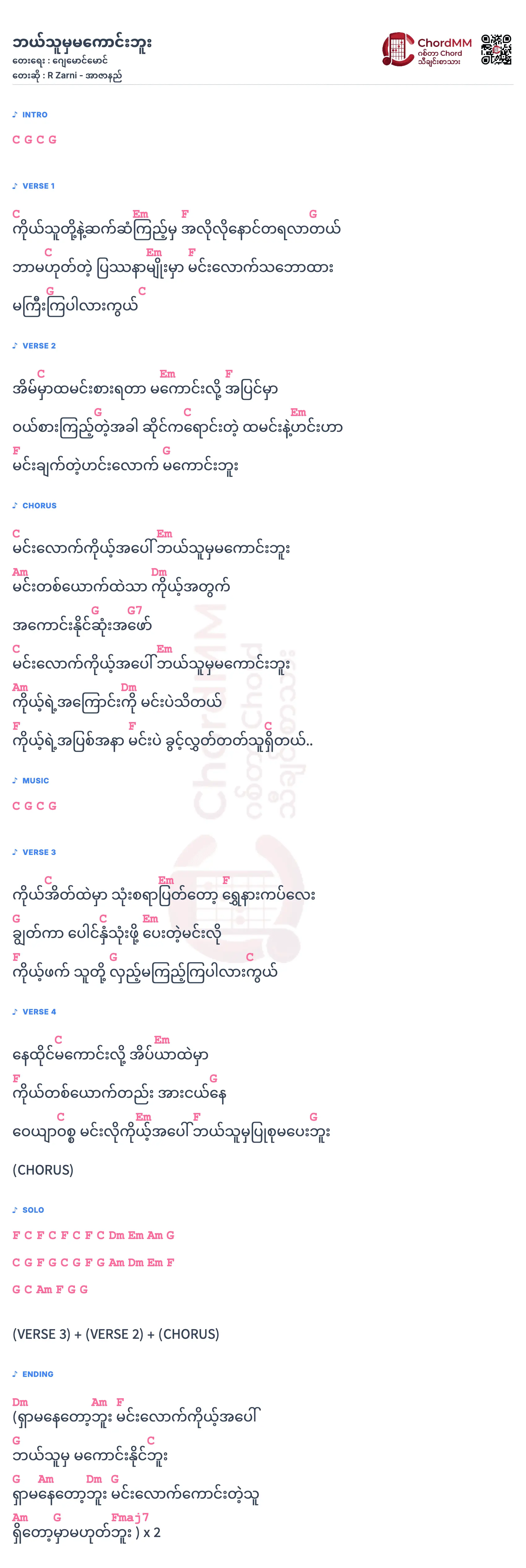 Bal Thu Hma Ma Kaung Bu - ဘယ်သူမှမကောင်းဘူး
