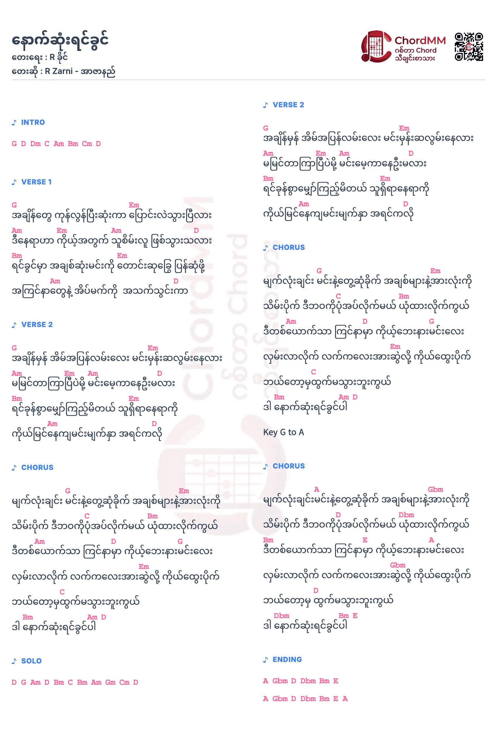 Nout Sone Yin Khwin - နောက်ဆုံးရင်ခွင်