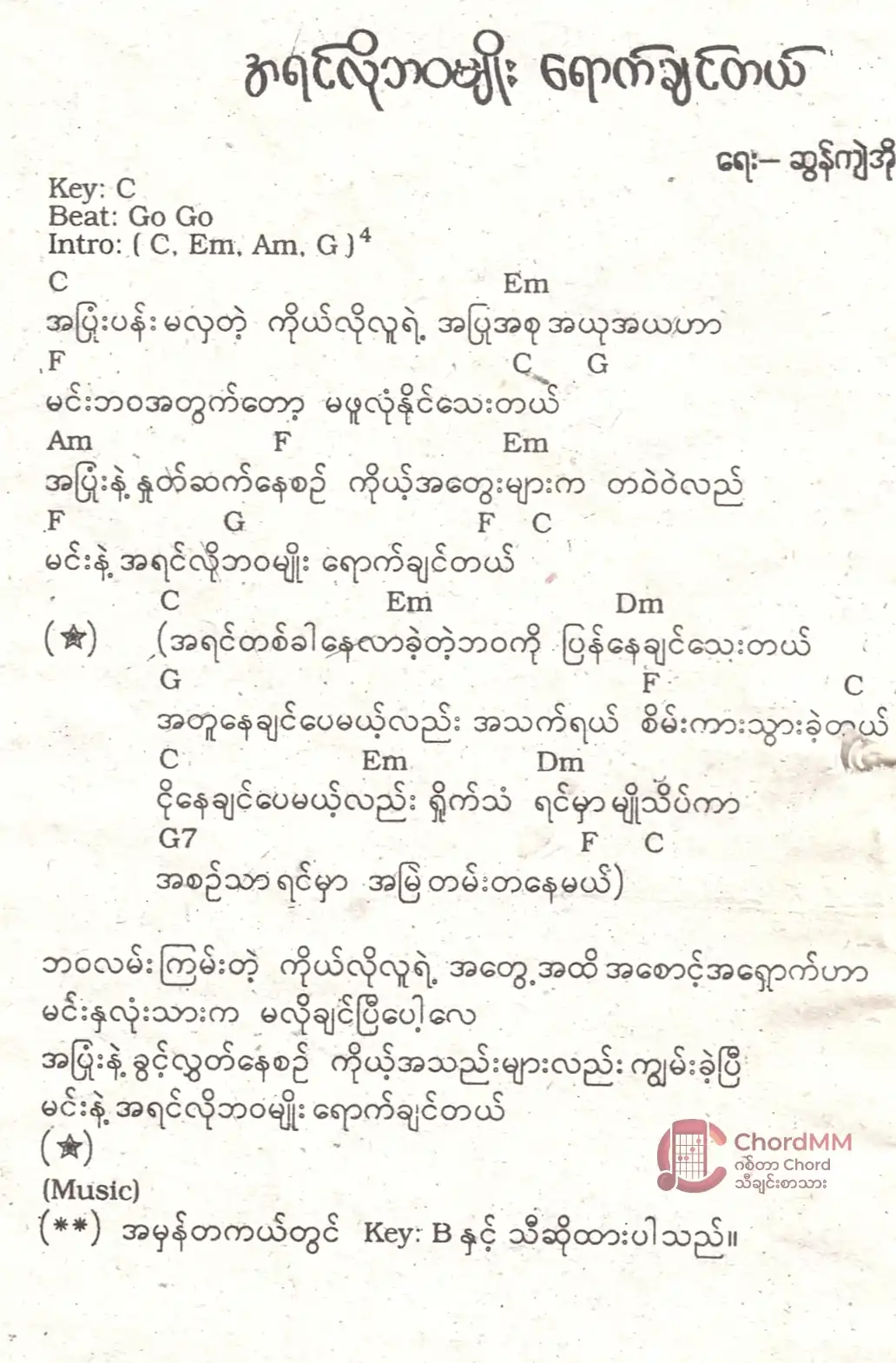 A Yin Lo Bawa Myo Yout Chin Tal - အရင်လိုဘဝမျိုးရောက်ချင်တယ်