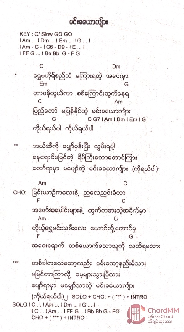 Min Kha Yout Kyar - မင်းခယောက်ျား