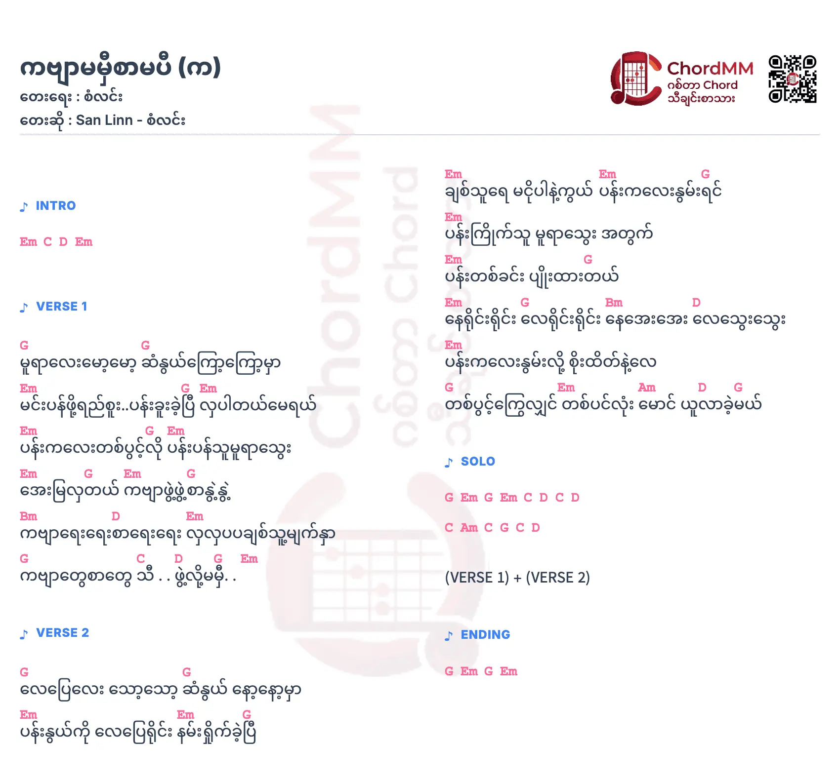 Ka Byar Ma Mi Sar Ma Pi (1) - ကဗျာမမှီစာမပီ (က)