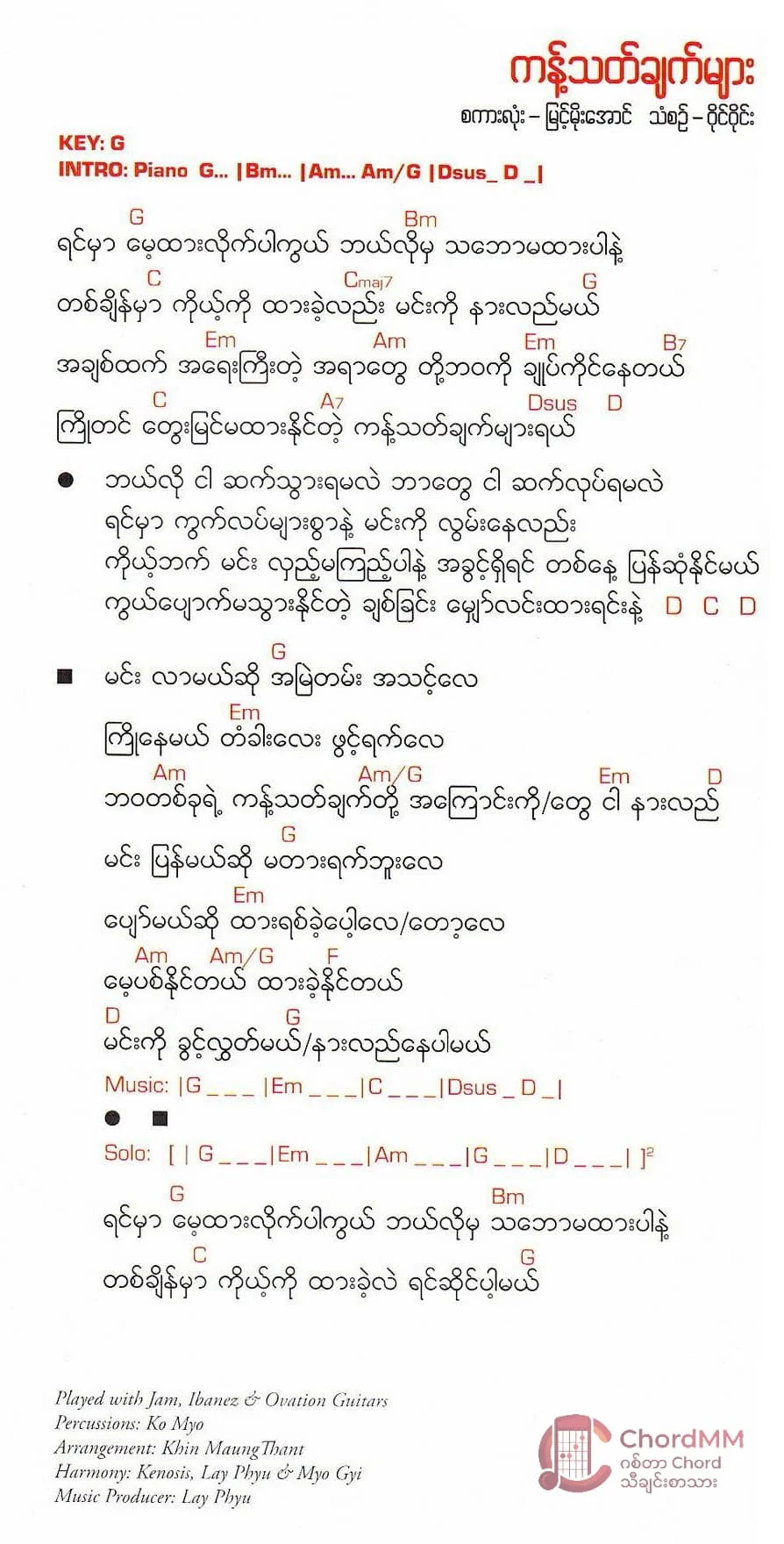 Kant That Chat Myar - ကန့်သတ်ချက်များ