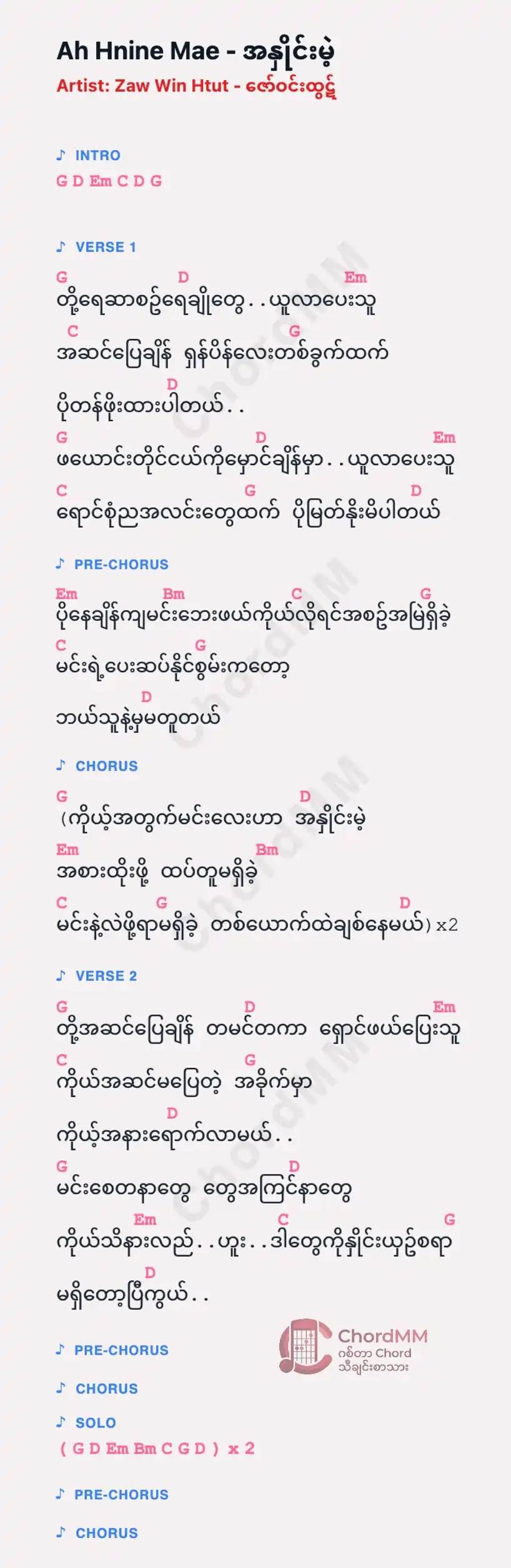 Ah Hnine Mae - အနှိုင်းမဲ့